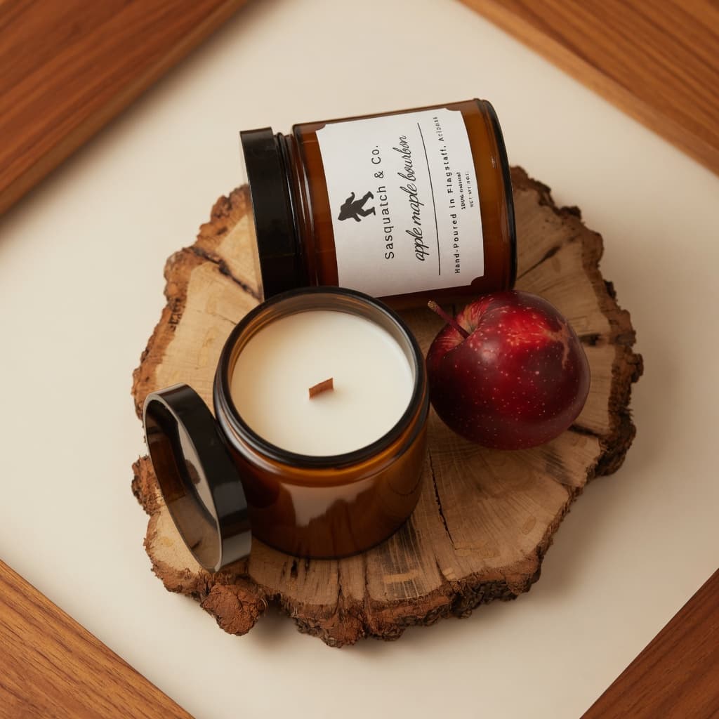 Apple Maple Bourbon wooden-wick candle